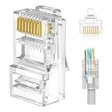 Cat6 Rj45 Extremos 100 Conectores Cat6 Cat5e Rj45