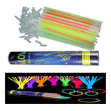 Kit Com 50 Pulseiras Neon Led Fluorescente Balada Festa 