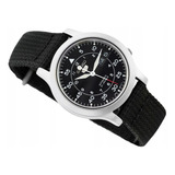 Reloj  Seiko Snk809k2 Military Hombre Malla Negra