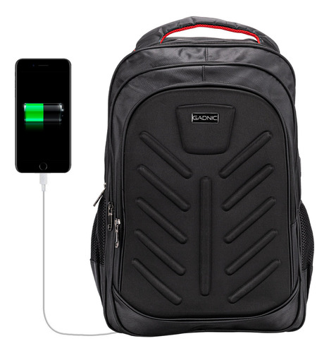 Mochila Porta Notebook 17  Tablet Acolchonada Usb Urbana