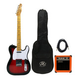 Guitarra Electrica Telecaster + Amplificador + Accesorios 