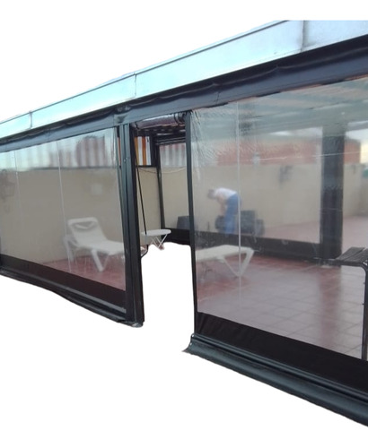 Toldo Vertical Cerramiento De Lona Pvc Con Sistema Enrroble 