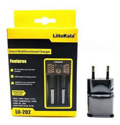 Carregador Liitokala Lii-202 Bateria 18650 C/ Fonte 5v