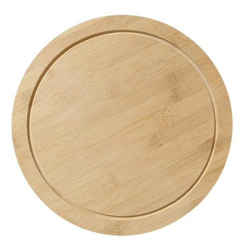 Tabla Pizzera Plato Para Asado Madera Bamboo Redondo 5onzas