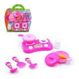 Kit Cozinha Infantil Fogao Panela Utensilios Acessorios Rosa