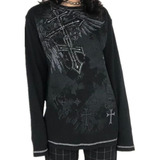Camiseta Xingqing Y2k Grunge Aesthetic Gothic Punk Graphic C