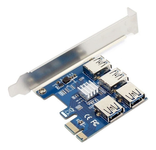 Adaptador Pcie 1x A 4 Usb Multiplicador Riser Mineria Cripq0