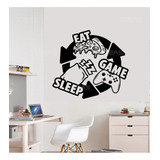 Pegatina De Pared Eat Sleep Game Calcomania Decoracion Gamer