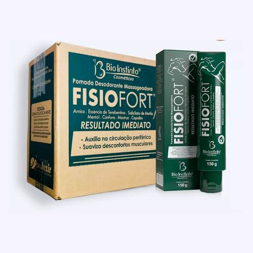 Pomada Massageadora Fisiofort 150g Bio Instinto 12 Unidades