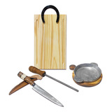 Kit Parrillero Provoletera Cuchillo Chaira Tabla Asado