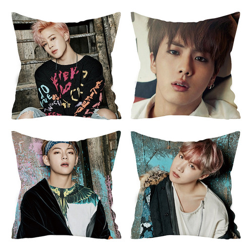 4 Juegos De Fundas De Cojín, Estampado Bts, 45 * 45