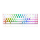 Teclado Mec Redragon Pollux 75% Rgb Branco Switch Blue Abnt2 Idioma Português Brasil