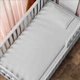 Lençol Mini Cama 2 Peças ( Lençol + Fronha ) Cor Cinza Claro Desenho Do Tecido Liso