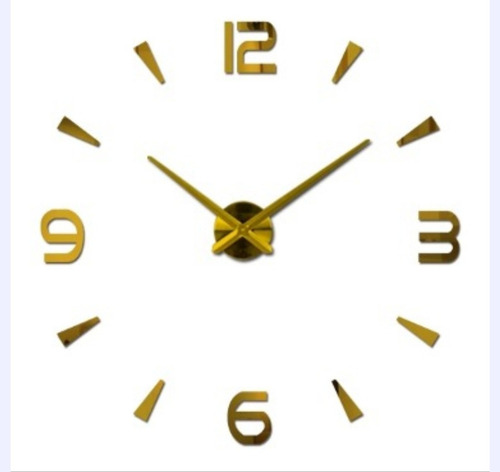 Reloj De Pared 3d Grande Dorado Diseño Moderno