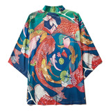 Jaqueta De Quimono Tradicional Japonesa Summer Carp Haori