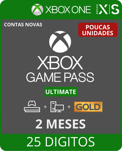 Xbox Gamepass Ultimate 2 Meses - 25 Dígitos