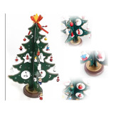 Árbol De Navidad De Madera Decorativo Verde-grande 36cm