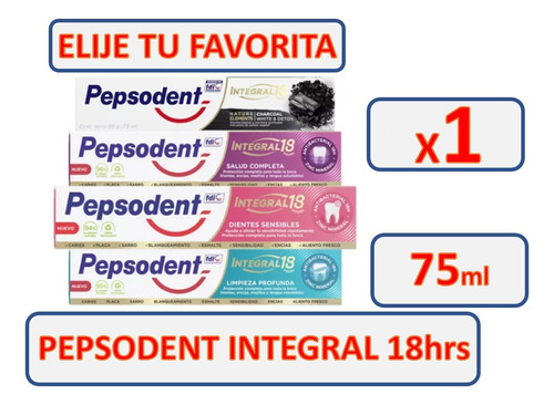 Pepsodent Pasta Dental Integral 18hrs Antibacterial 75ml