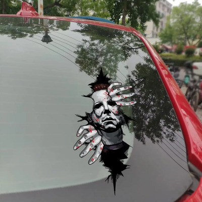Calcomanías 3d Con Forma De Coche De Terror De Myers Cracked