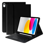 Funda Max Cover Negra Con Teclado Para iPad 10.2 (7g/8g/9g)