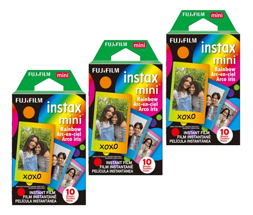 Instax Mini Instant Film 30 Photos Borda Rainbow Fujifilm
