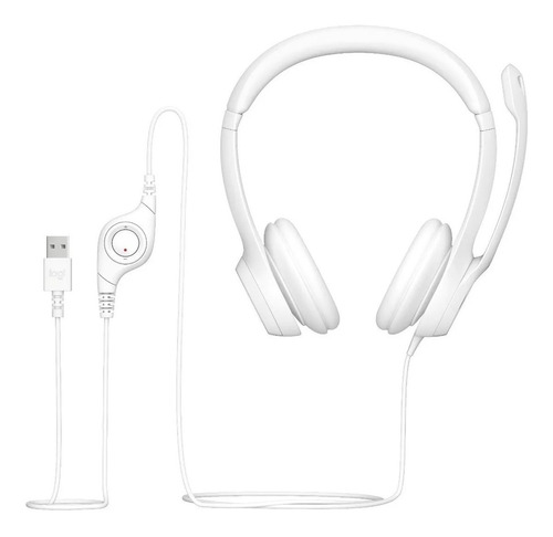 Headset Logitech H390 Usb Branco Off White (981-001285)