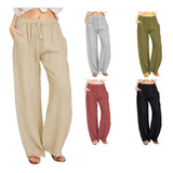 Pack 3 Pantalones Casuale Suelto De Bamboo Y Lino Para Mujer