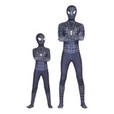 Traje De Cosplay Negro Spiderman Mono Para Niños/adulto