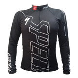 Jersey Ciclismo Ruta Mtb Negro-blanco Manga Larga 