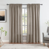 Cortinas Semitransparentes Gris Pardo 214 Cm Para Dormitorio