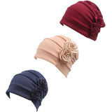 Ever Fairy 3 Colores Chemo Cancer Headscarf Hat Cap Tela Étn