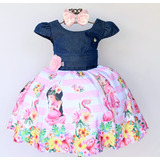 Imperdível Vestido Flamingo Infantil Festa Envio Imediato