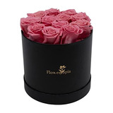 Rosas Rojas Reales Preservadas Caja Redonda Negra, Caja...