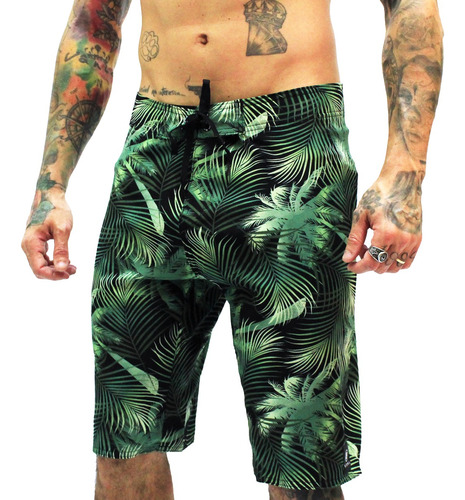 Bermuda Masculina Adulto Tactel Estampada Praia Verão Surf 