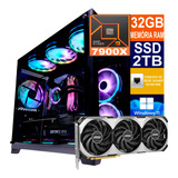 Pc Gamer Cpu Ryzen 9 7900x, 2tb, 32gb Ddr5, Rtx 4070ti 12gb