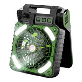 Ventilador Solar Camping Recargable Con Linterna Led