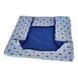 Capa Para Cama Pet M 60x60cm (não Acompanha Os Enchimentos) Cor Azul Coroa