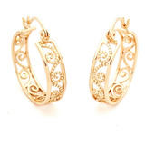 Aretes Arracadas Anchas Mujer Oro Laminado 18k Hermosas