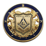 Prince Hall Shield Ronda Masónico Pin De La Solapa - Azul Y 