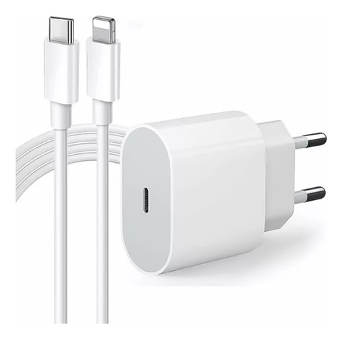 Cabo + Fonte Compatível iPhone SE X Xr 11 12 13pro 14 Usb-c