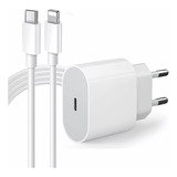 Cabo + Fonte Compatível iPhone SE X Xr 11 12 13pro 14 Usb-c