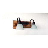 Aplique De Pared Madera Rustico X 2 Luces Estilo Campo