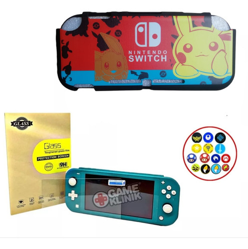 Kit Nintendo Switch Lite Case Protector + Mica Pokemon 01