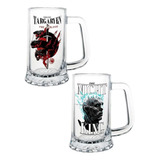 Vaso Geek Industry Game Of Thrones De 420ml Color Targaryen Y Rey De La Noche Pack2 Unidades