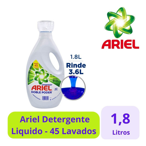 Ariel Detergente Liquido Para Ropa Concentrado 1,8l