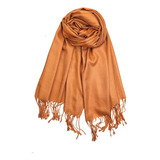 Pañuelo Pashmina Marrón Caramelo 70% Pashmina Y 30% Pañuelo 