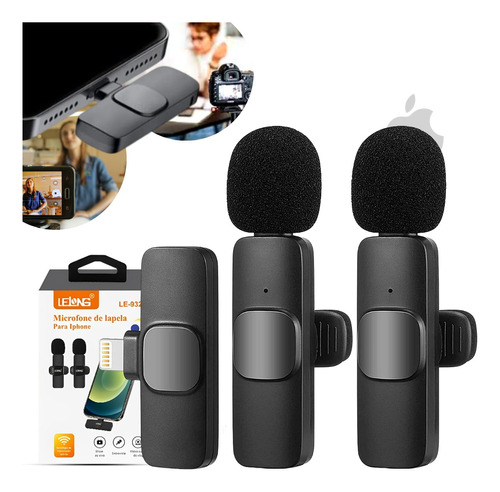 Microfone Lapela Sem Fio Para Celular iPhone E iPad Wireless