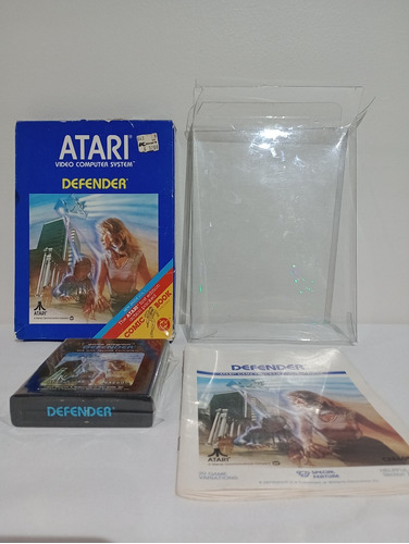 Atari 2600 Defender En Caja , Juego, Manual Y Protector (a)