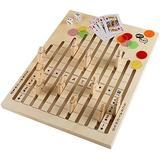 Juego De Mesa De Carreras De Caballos De Madera Con Dados