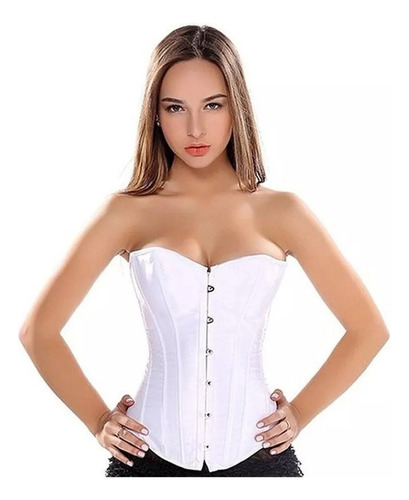 Corset Victoriano Cinturilla Faja Corsette Satén Mujer